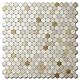 VAOVI 3d Wandfliesen Mosaik Selbstklebende,Küchenfliesen Aufkleber Badezimmer Wanddekoration Klein Steinoptik Texturiert Matte Sechsecke(Champagner Gold,10 Stück)