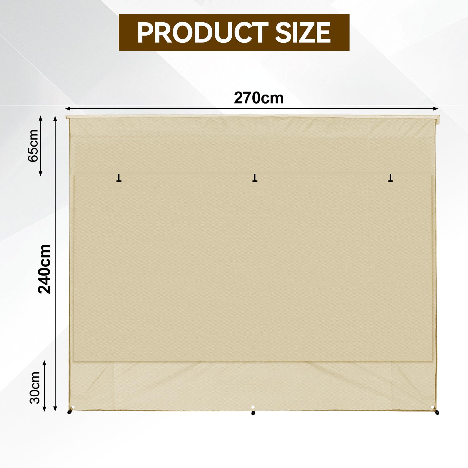 Osłona przeciwsłoneczna do kampera, View Blocker, 2 x 3,7 m, uniwersalna markiza z zamkiem błyskawicznym, ochrona przed wzrokiem, na przednią ścianę, ochrona przed słońcem, ściana boczna, do przyczepy