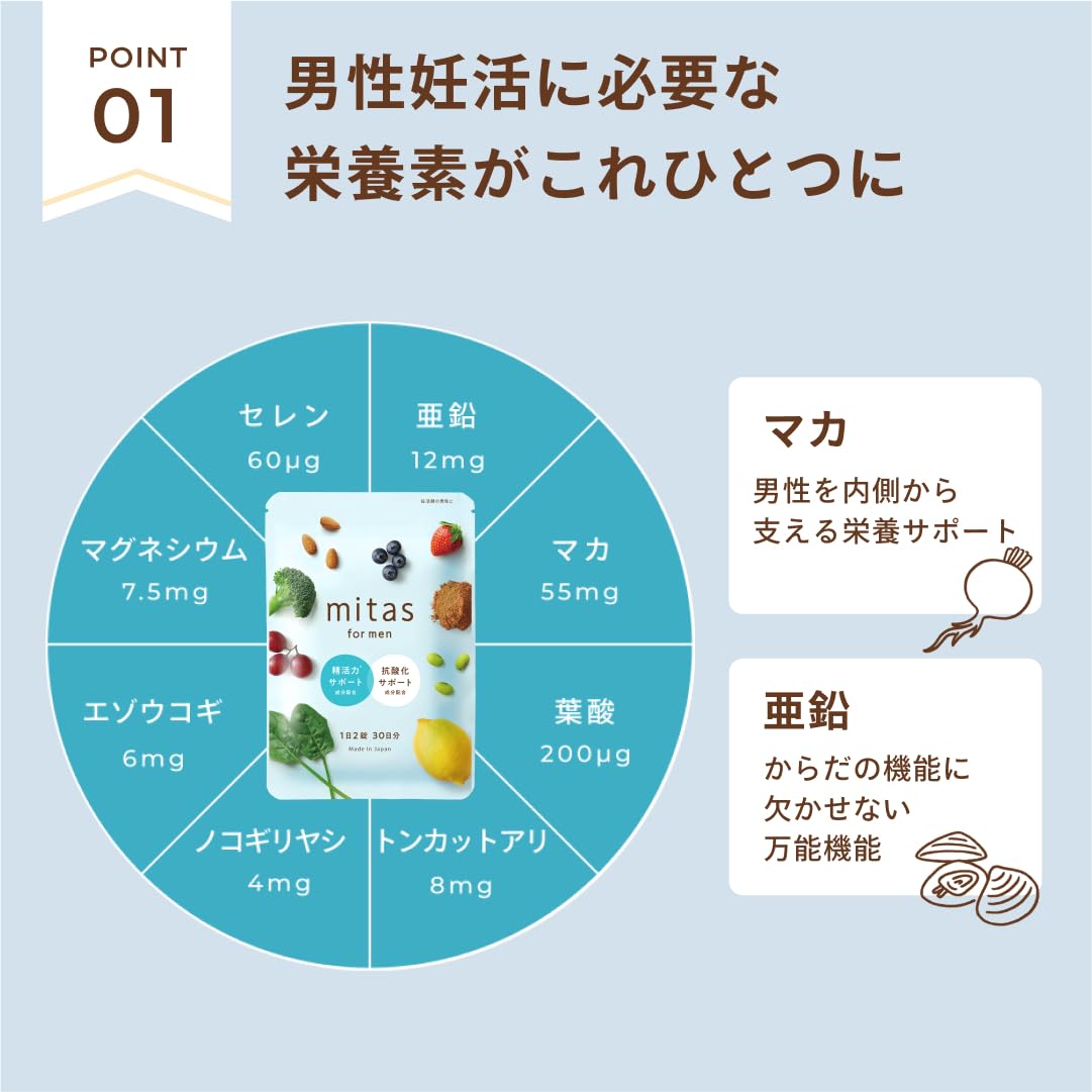 Amazon | 【公式】男性用妊活サプリ ミタスフォーメン - mitas for men