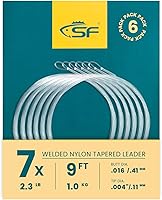 Vista 40 de SF Líder Cónico Pre-Atado con Lazo para Pesca con Mosca de Nailon Transparente para Trucha de Agua Dulce y Salada Bonefish Permit Lubina Salmón