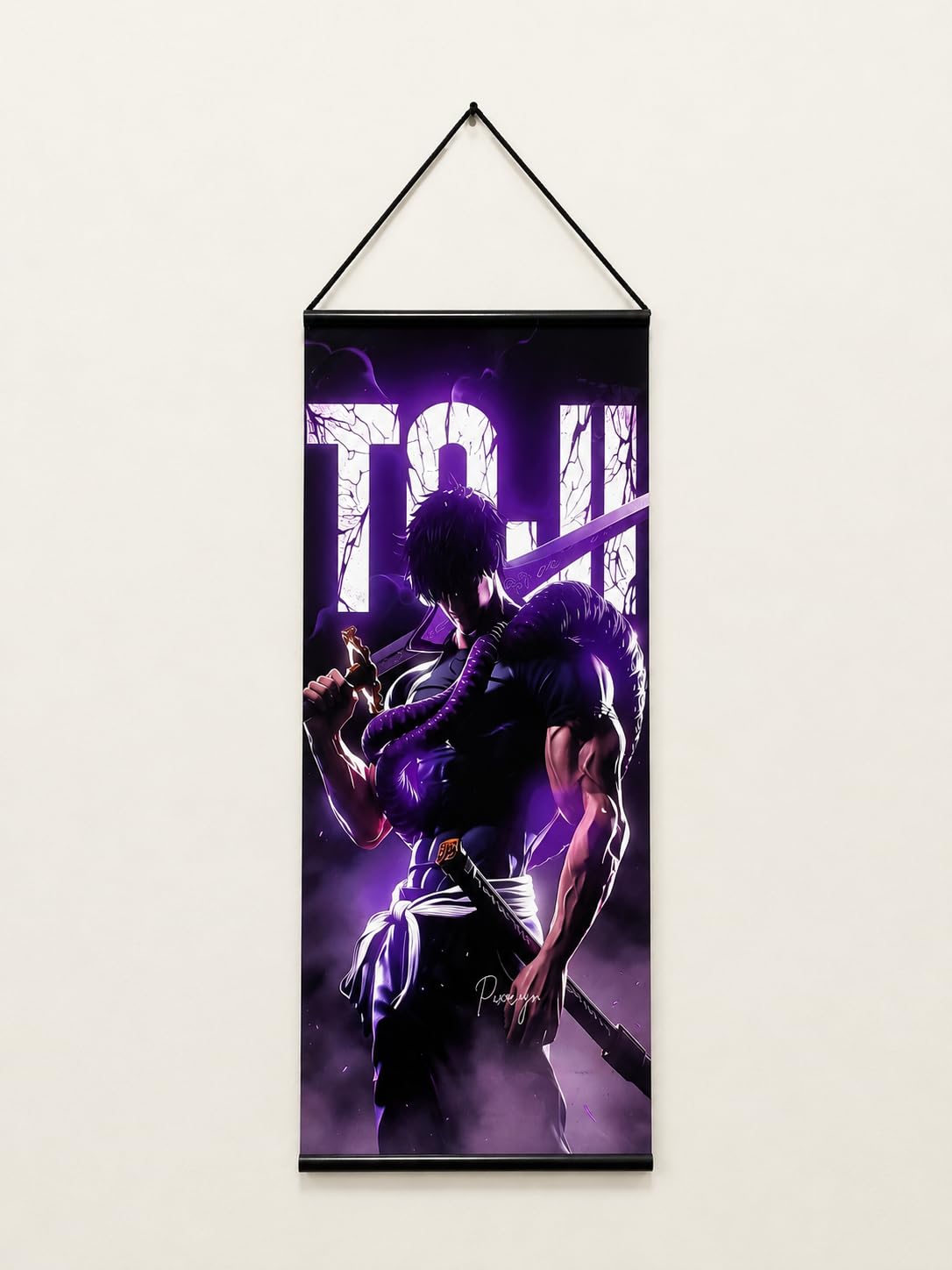 Toji Fushiguro Anime Wall Scroll Poster, 30x12 Inch, Purple Art Print | Hanging Scroll, Jujutsu Kaisen, Vivid Graphic Print, Room Decor, Canvas Tapestry-image-14