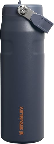 Miniatura 61 de Stanley IceFlow - Botella de agua con pajilla abatible 2.0 de 16 onzas, popote integrado con apertura más grande, ligera y resistente a fugas, acero