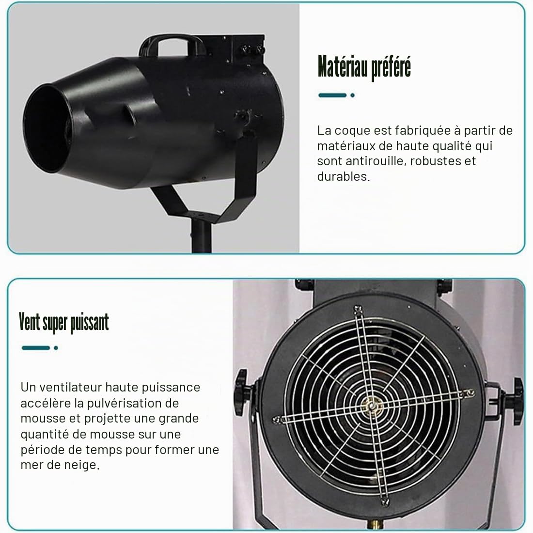 Grande Machine à Mousse pour Scène,Pistolet à Neige 2000 W,équipement De Fête,Machine à Bulles à Jet De Tête Secouée,pour Fêtes en Plein Air,Parc Aquatique,Fête à Piscine