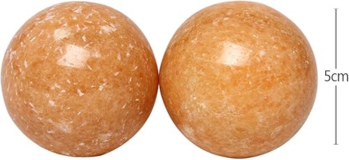 Miniatura 9 de BRABUD - Pelotas de 2 pulgadas de mármol natural naranja para la salud, TQ99