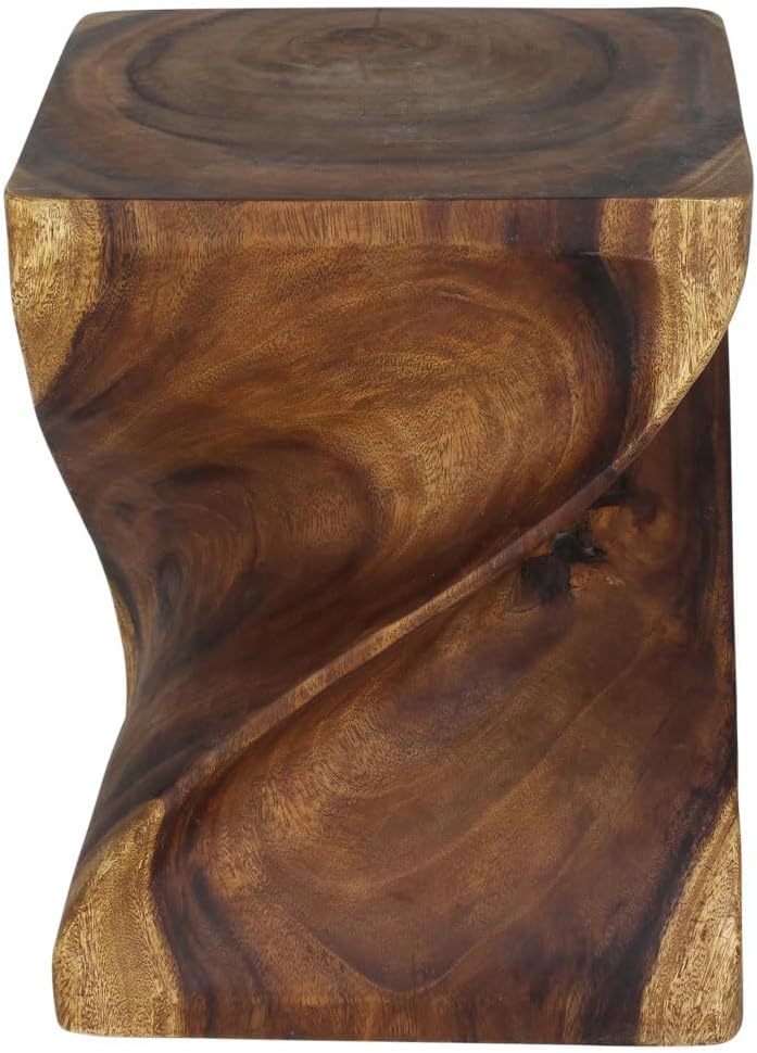 Haussmann® Wood Big Twist Coffee Table 16 in SQ x 20 in High Walnut Oil