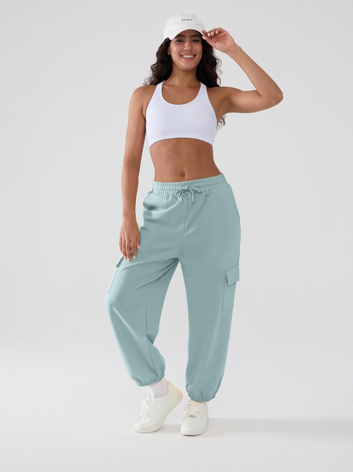 Cargo Sweatpants for Women with Pockets Casual Baggy Joggers Pants Travel Outdooors Hiking Gym Workout Pants - Image 2