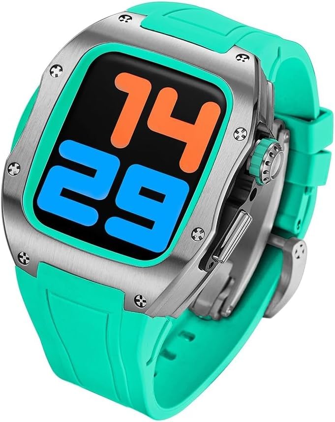 Boîtier de montre en titane Apple Watch 45mm 44mm cadre métal et bracelet homme