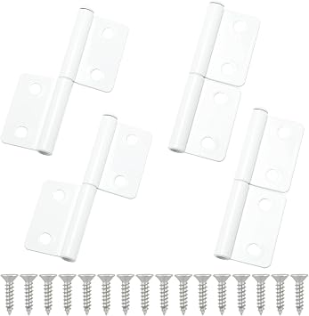 4PCS White Lift-Off Hinges - Detachable Door Hinges with Screws for Window Cabinet Door