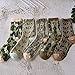 BOFAYS 5 Pairs Womens Floral Cute Vintage Embroidered Plant Socks for Teens Spring Cotton Cozy Comfy Crew Ankle (B)