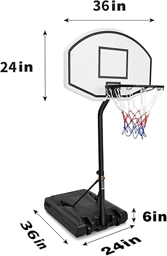 Miniatura 5 de Aro de baloncesto de altura ajustable de 37 a 56 pulgadas, tablero trasero de 36 pulgadas, sistema de baloncesto portátil junto a la piscina para
