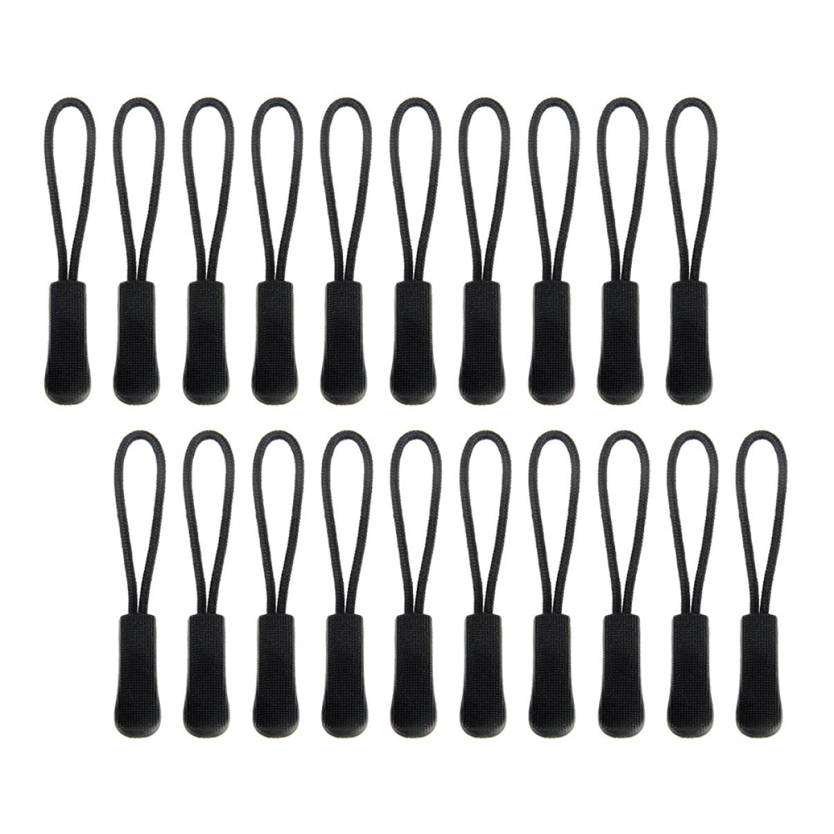 OSALADI 100pcs Pull Head Rope Zipper Pullers for Bags and Luggage Durable Zipper Tags Cord Easy to Use and Fit Accessories for Travel and Backpack Black