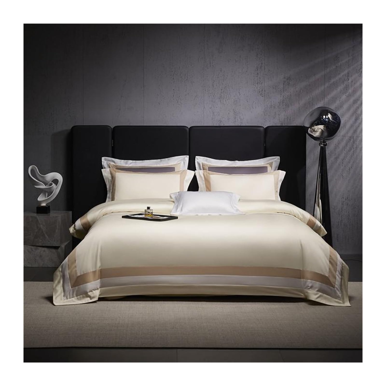 Luxury Egyptian Cotton Sheet Bed Set Extra-Long Staple Cool Breathable Ultra Comfort Double Hem-Stitched and 2 Pillow Cases