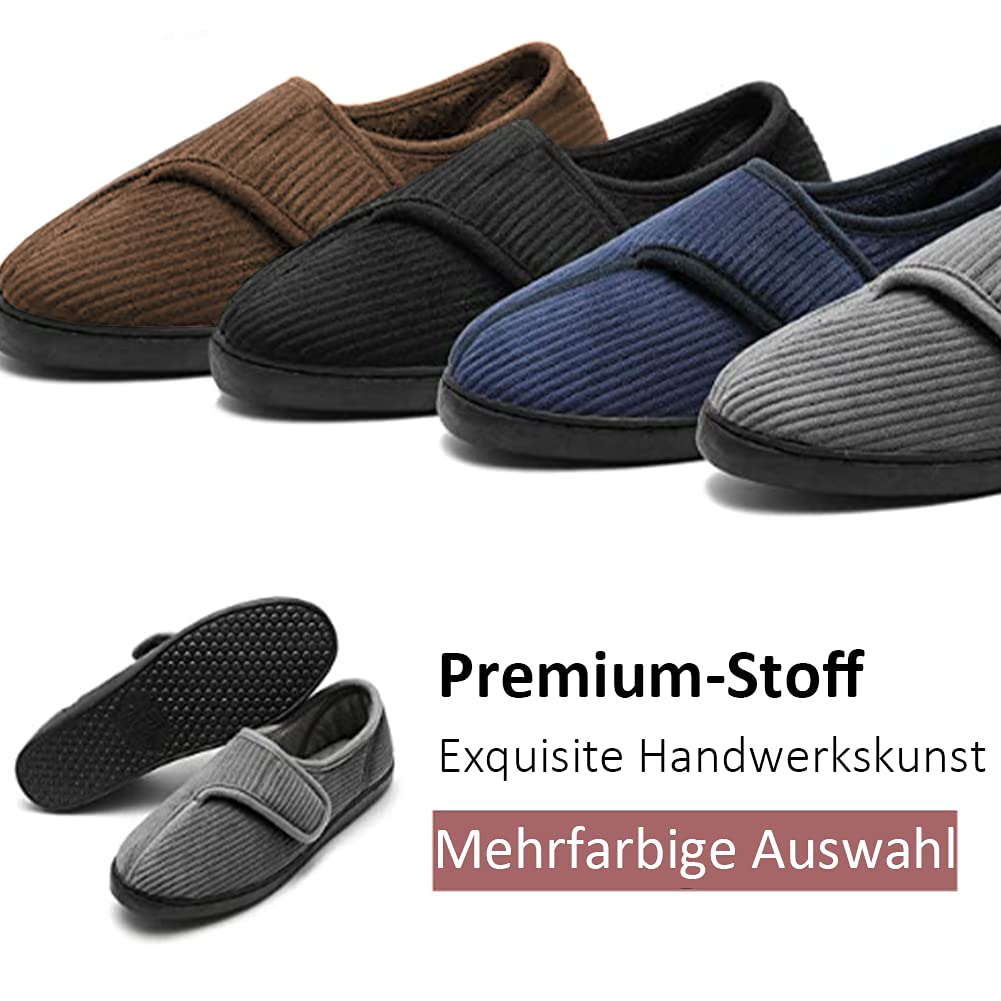 Git-up Pantofole da casa per Uomo Confortevole e Antiscivolo Calde Ciabatte con Soletta Memory Foam Pantofole Regolabili diabetiche per Edema Piedi