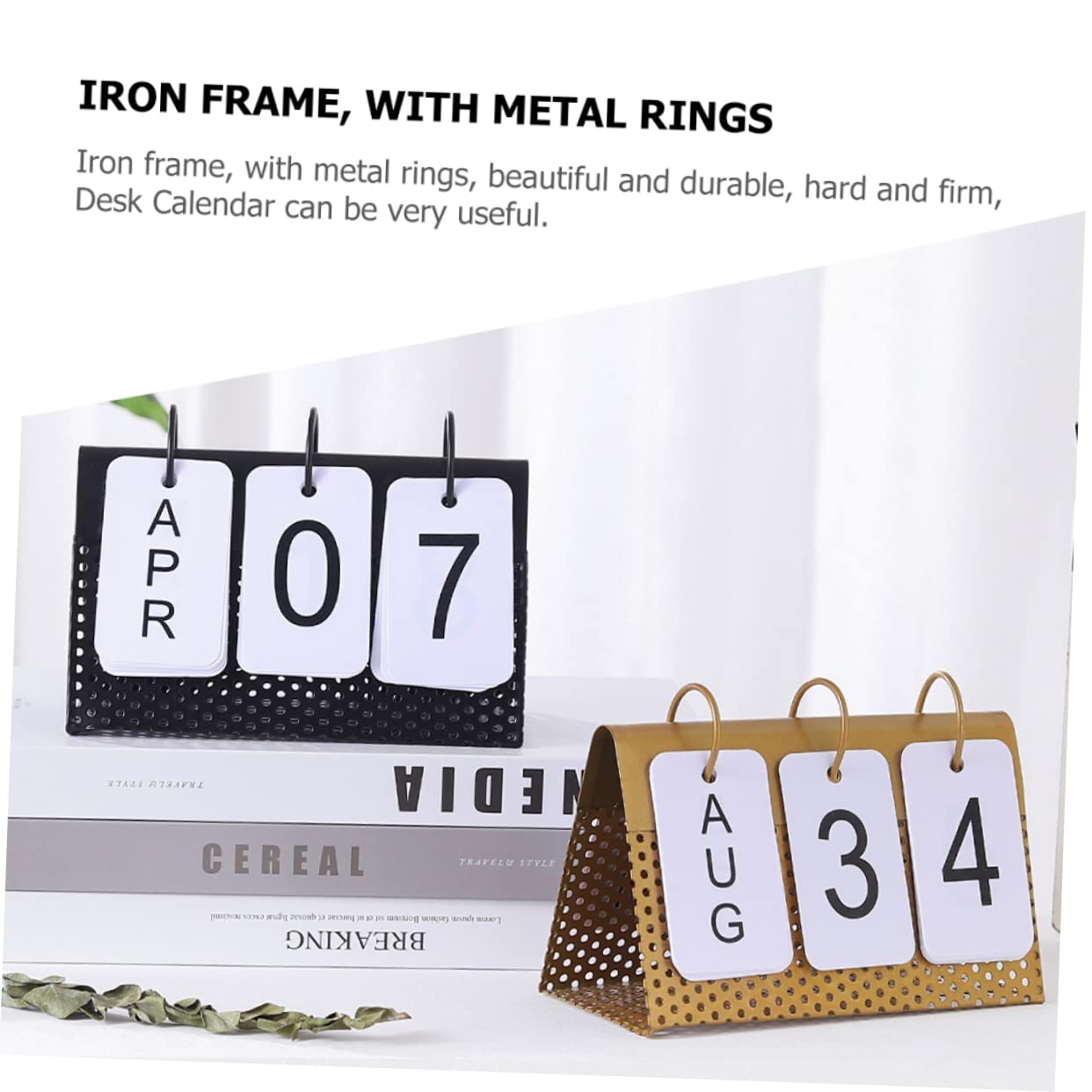 Lurrose 5stücke Metall Tischkalender Minimalistischer -kalender Für Schreibtisch Und Büro Eisenkonstruktion Drehbar Stilvolles Für Zuhause Und Arbeitsplatz