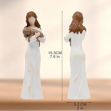 Dog Mom Gifts for Women Friendship Sculptures for Puppy Lovers,Loss of Dog Sympathy Gift,Sculpted Hand-Painted Woman with Pup Figurine