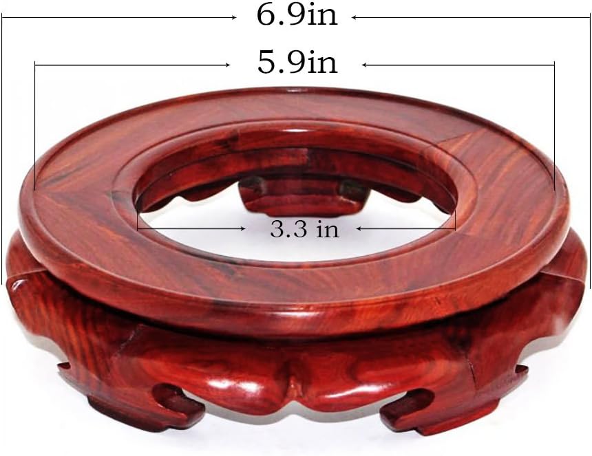 GOLDY&WENDY Oriental Asian Solid Wooden Vase Stand Crystal Ball Display Stand for Collectibles