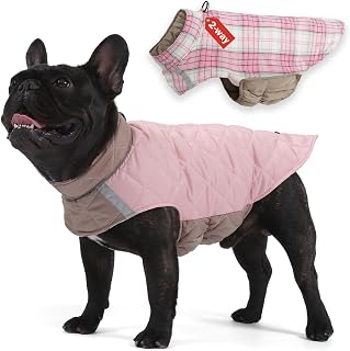 Reversible Dog Winter Coat for Dogs,Windproof Cold Weather Jacket | Lightweight Warm Dog Snowsuit with D-ring,Waterproof Dogs Clothes Pet Vest for Small Medium Large,Pink,2XL