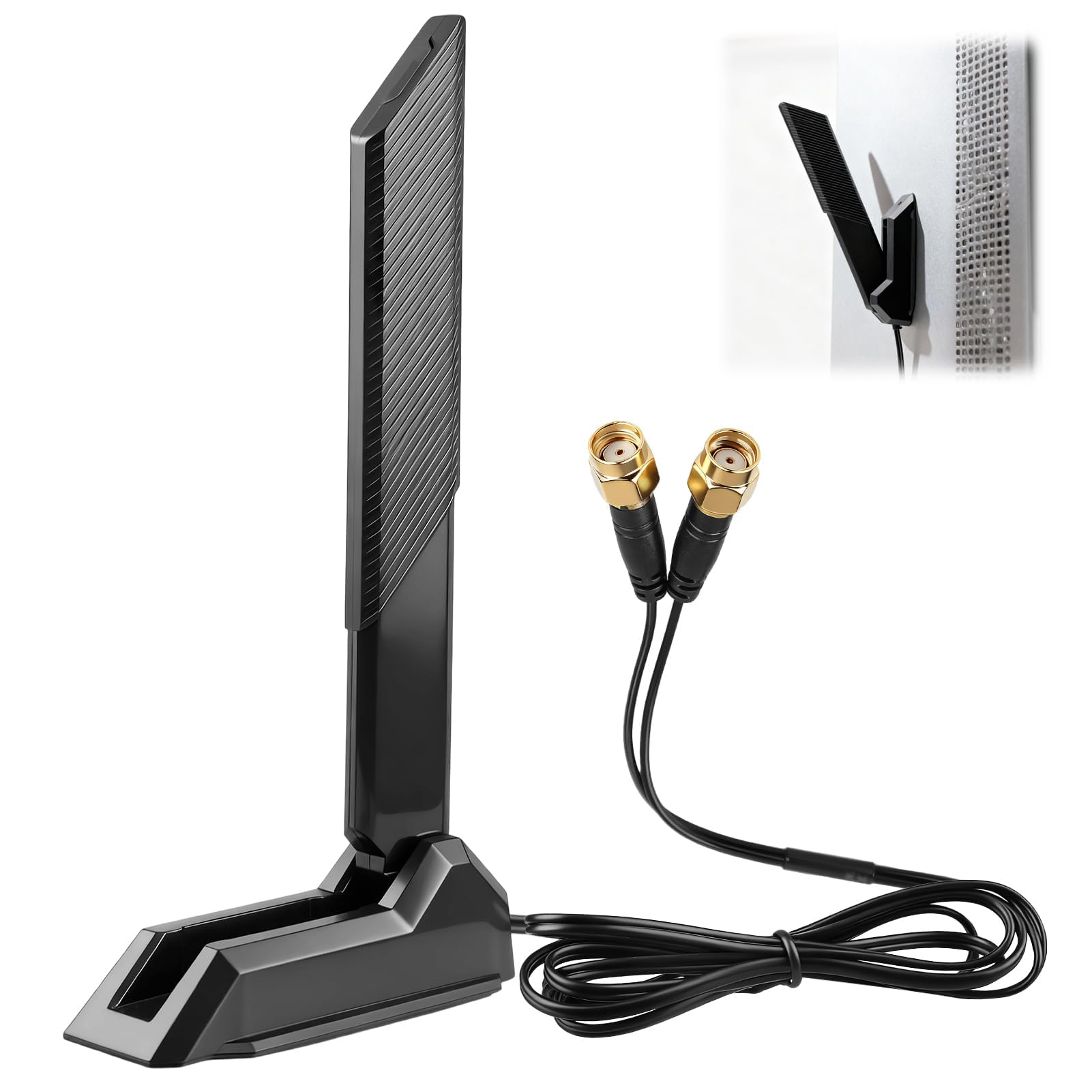 Antenna WiFi 6E 12dBi a 3 bande per router scheda madre da gioco ASUS ROG/Maximus/GIGABYTE/MSI 2.4GHz 5GHz 6GHz base magnetica pieghevole Omni Antenna per Wi-Fi 6/6E AX AXE Router PC Bluetooth