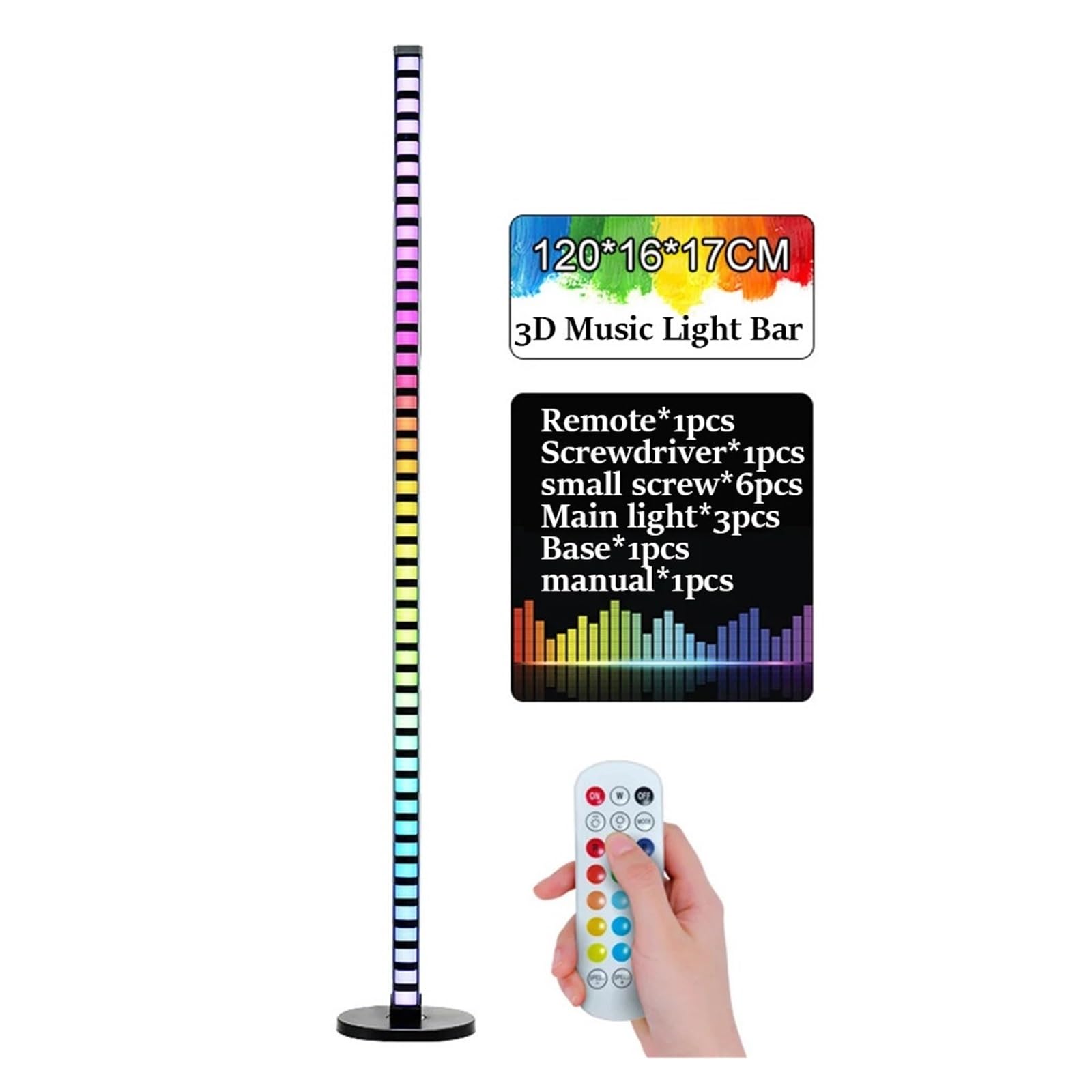 Barra De Luz Led Suelo RGB 1,2 M, Ritmo Inteligente, Control Remoto Por Aplicación, Música, Lámpara Sonido 45LED For Fiesta Eficiencia EnergéTica De Alto Rendimiento