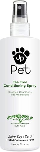 John Paul Pet Spray acondicionador de árbol de té con aloe, calma, acondiciona e hidrata, 8 onzas líquidas
