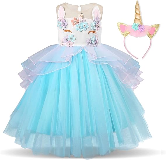 Girls Dress Elegant Princess Children Party Dress Wedding Gown Kids