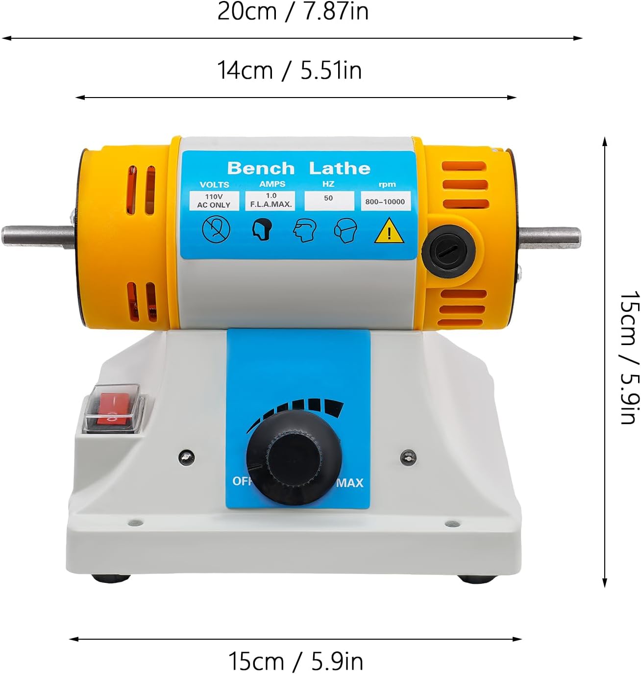 Multi-Function 110V Bench Buffer Polisher Machine Adjustable Variable Speed Bench Grinder Polishing & Buffing Machine for Wood, Amber, Metal, Jade