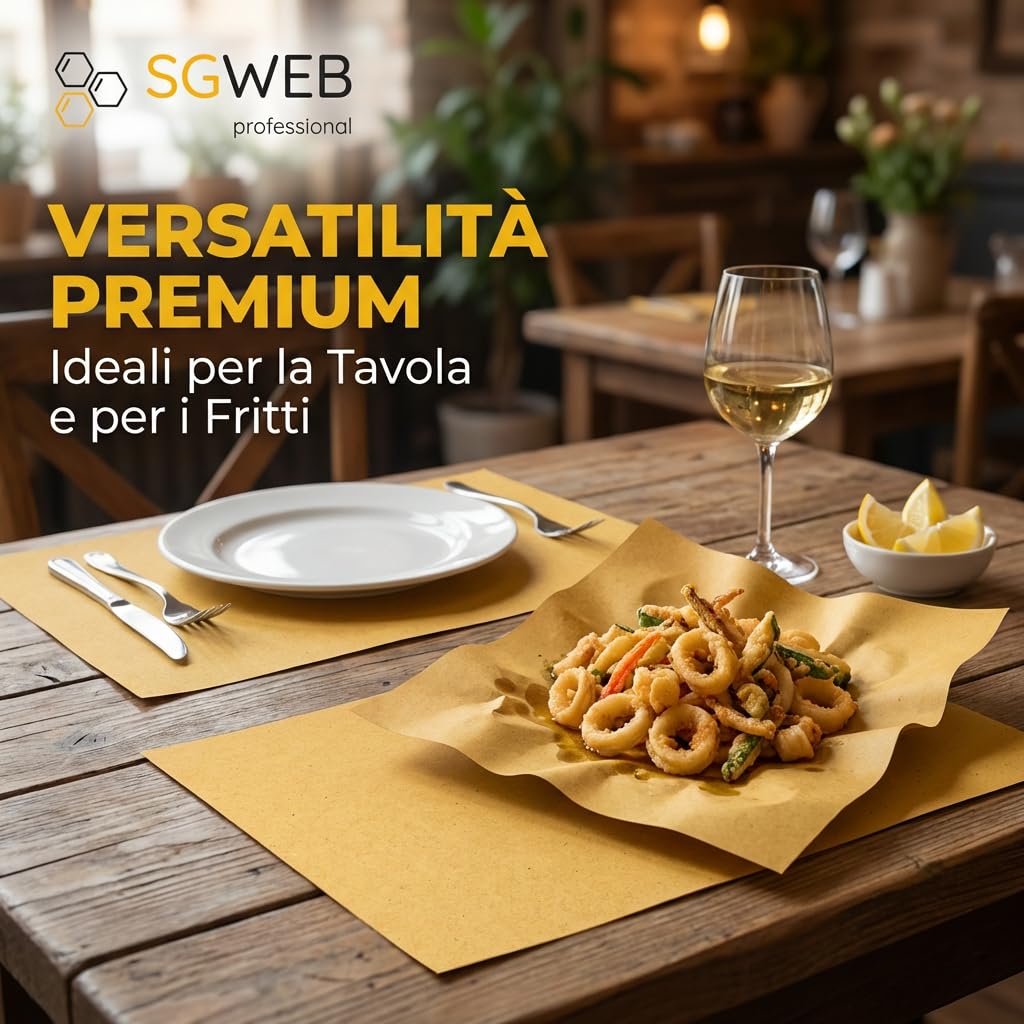 Tovagliette di Carta Paglia 30x40cm Monouso per Ristoranti e Bar - Carta Riciclata Naturale 80gr/mq - Sottopiatti Americani per Alimenti Senza Loghi, Formato Rettangolare 1000 Pezzi