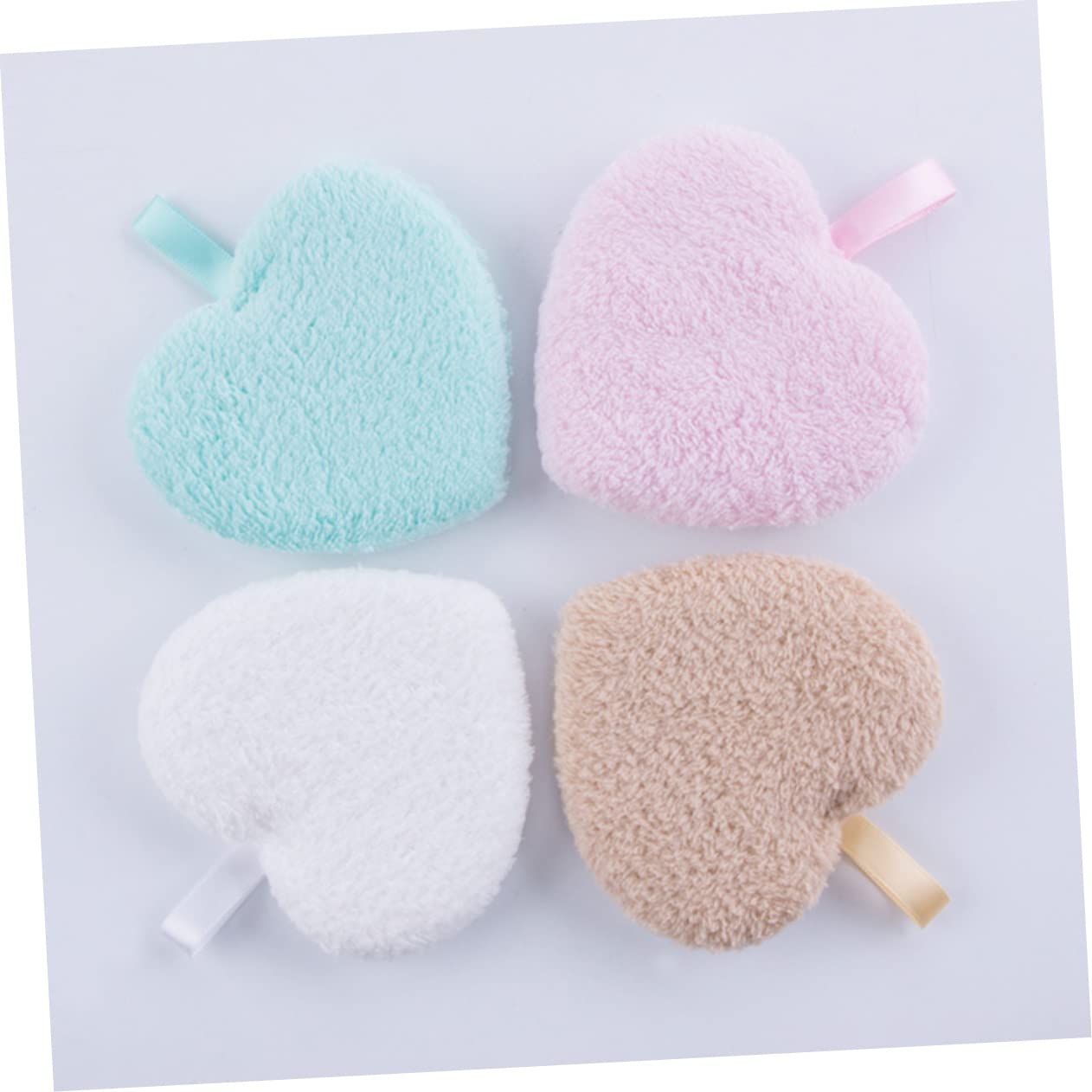 Didiseaon Makeup Removal Pads Set 3pcs Washable Cleaning Pads Heart Shape Soft Makeup Sponge for Face Ideal for Women