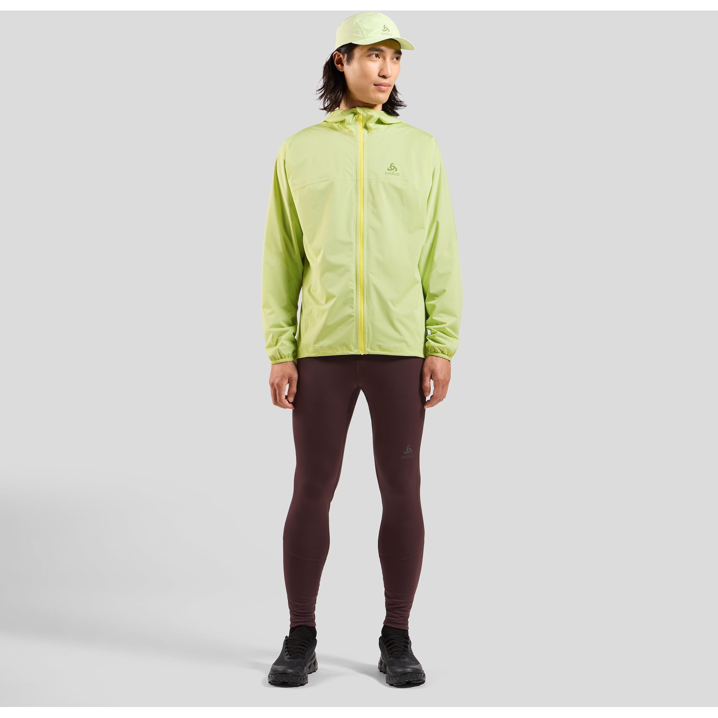 Odlo Herren Zeroweight Waterproof Jacket Laufbekleidung Laufjacke Shadow Lime - Limette L