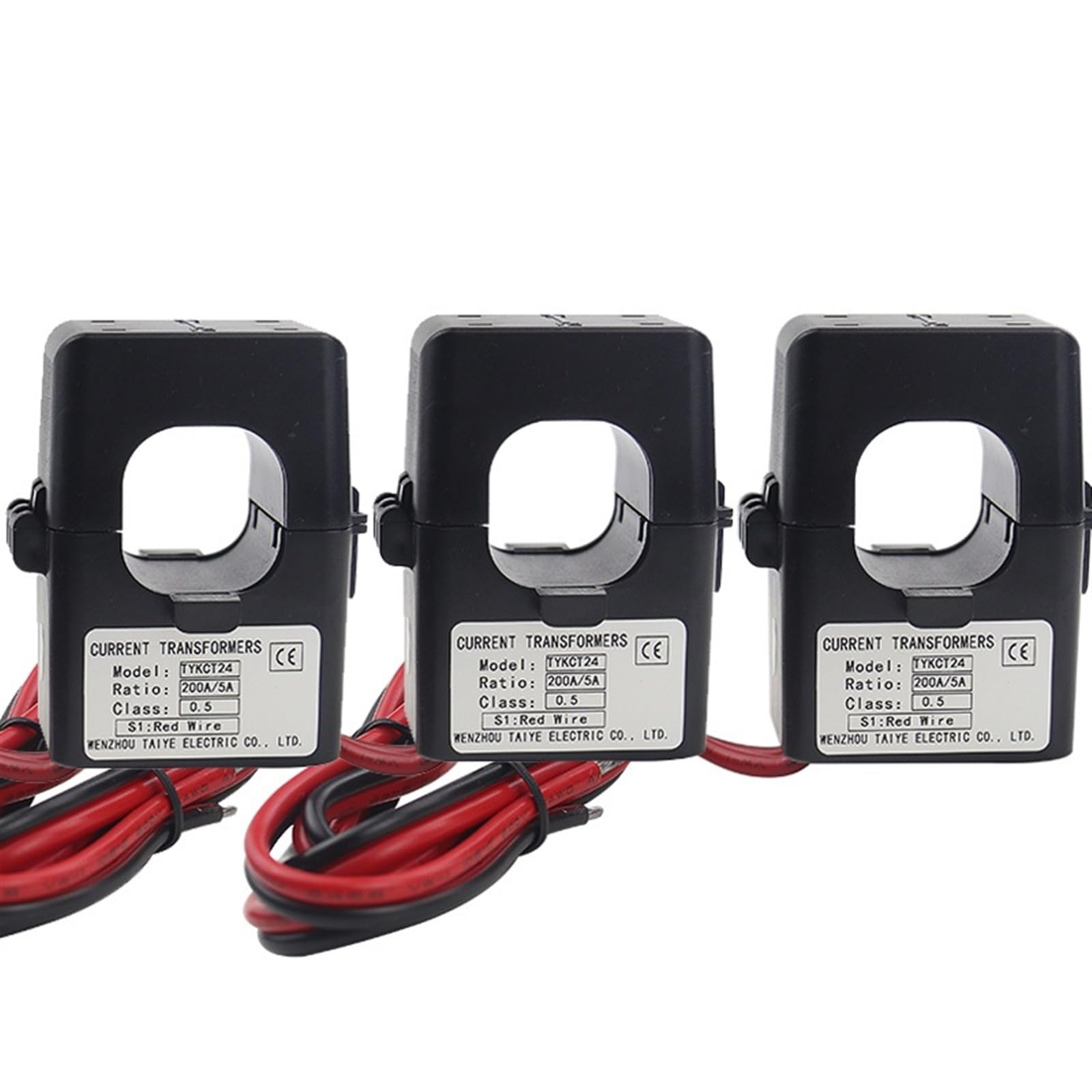 PXQCHAVLN 3PCS Split core Current Transformer clamp CT Sensor KCT-24 100A 200A 300A 400A(3PCS 300 (1A))