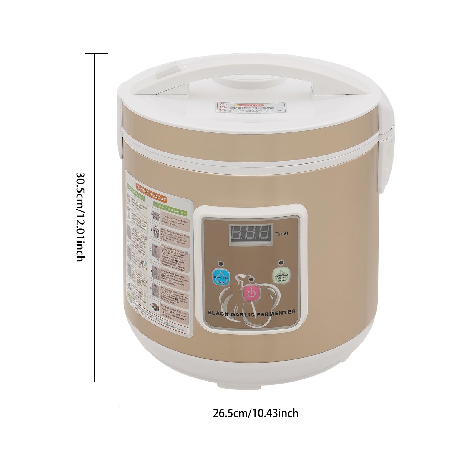 Fermentador automático de ajos negro ajo profesional 5L para yogur natto y kimchi con programa de temperatura inteligente 50-85 °C