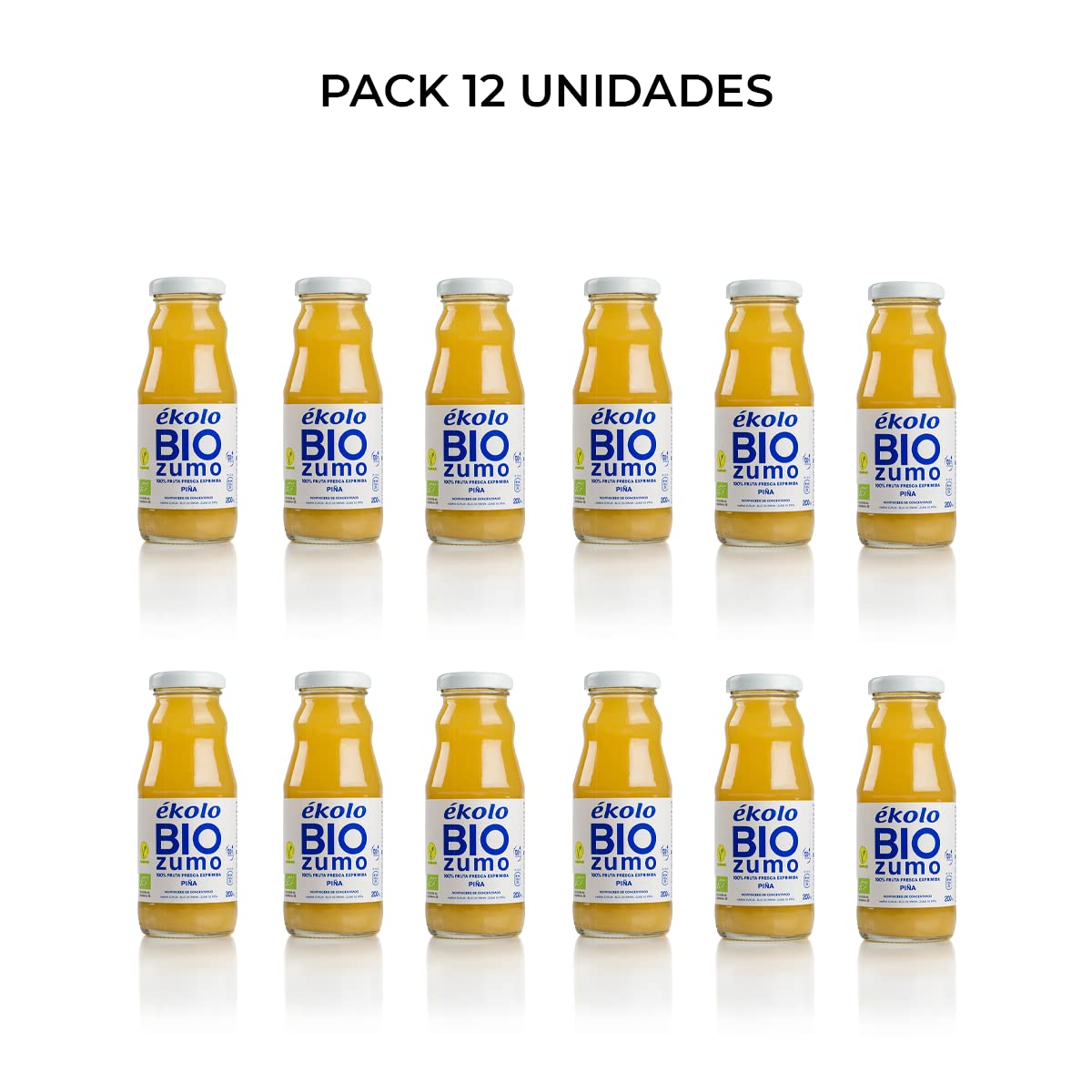 Ekolo Zumo De Piña Ecológico, 100% Exprimido, 12 Botellas * 200Ml 2400 ml