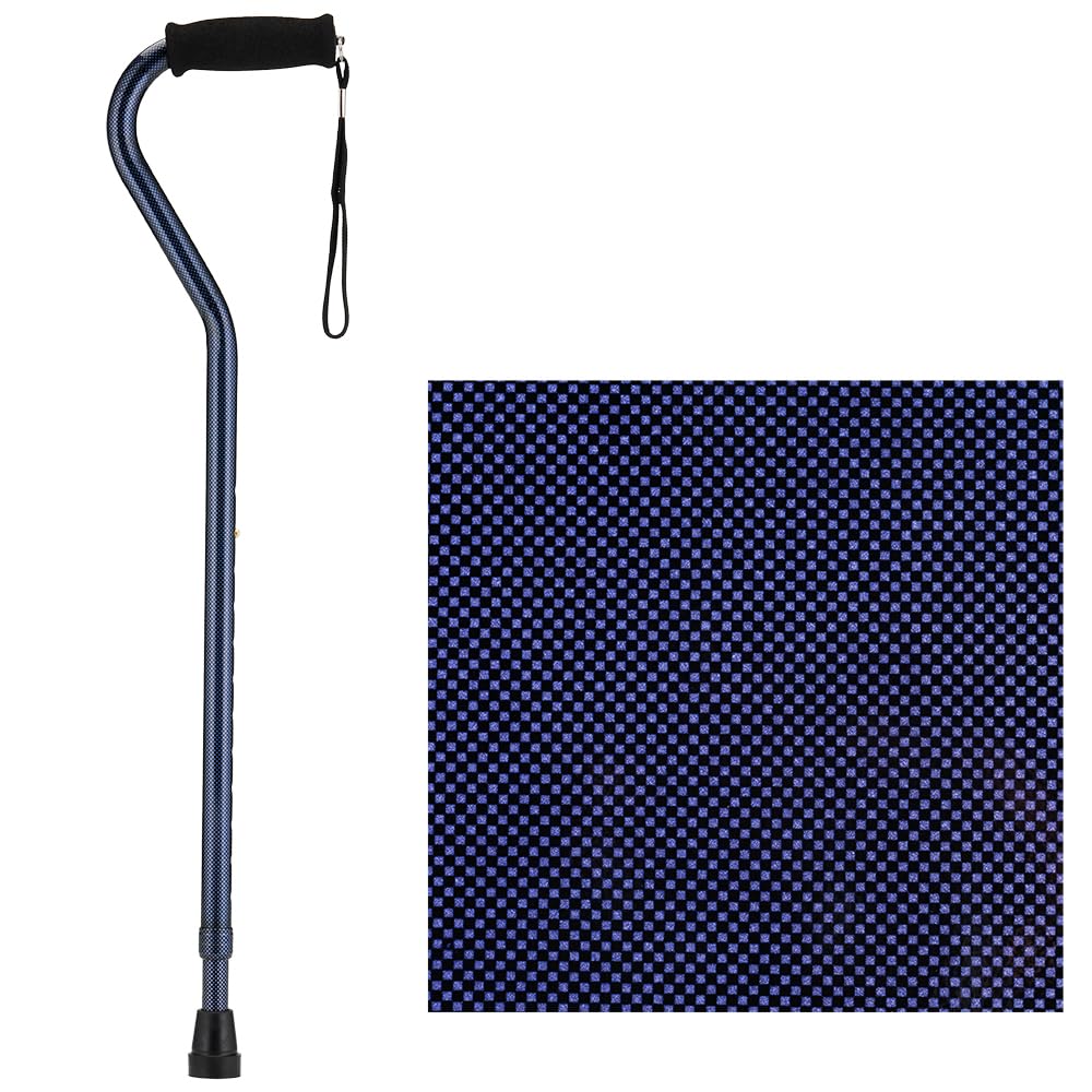 NOVA Offset Walking Cane for Seniors, Men & Women – Lightweight Adjustable Walking Cane with Soft Foam Grip, Wrist Strap, Anti-Rattle Lock & Non-Slip