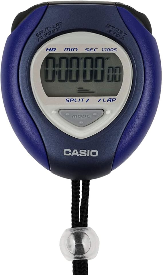 Amazon.co.jp CASIO(カシオ) ストップウォッチ ラップタイム スプリット 計測 消音 ブルー HS62JH
