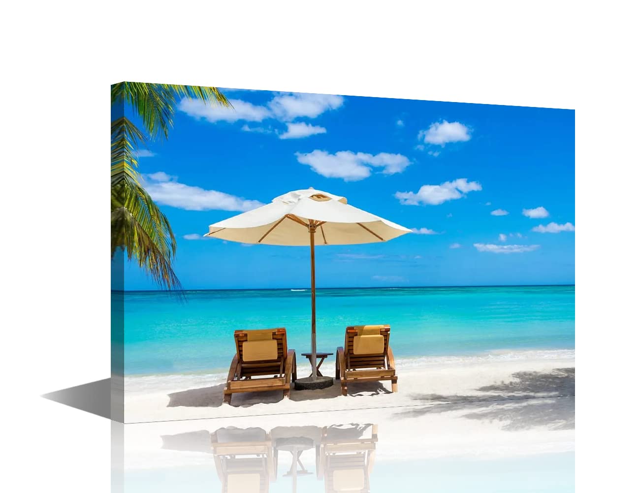 TISHIRON Canvas Wall Art for Living Room Hoilday Seaside Landscape for Weddings Honeymoon Home Decor Stretched and Framed Ready to Hang for Living Room Bedroom Bathroom Decor 8x12inch