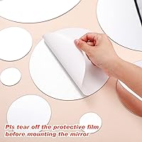 Vista 4 de Shappy 32 calcomanías de pared de espejo acrílico, removibles, redondas, azulejos de espejo circulares para el hogar, baño, sala de estar