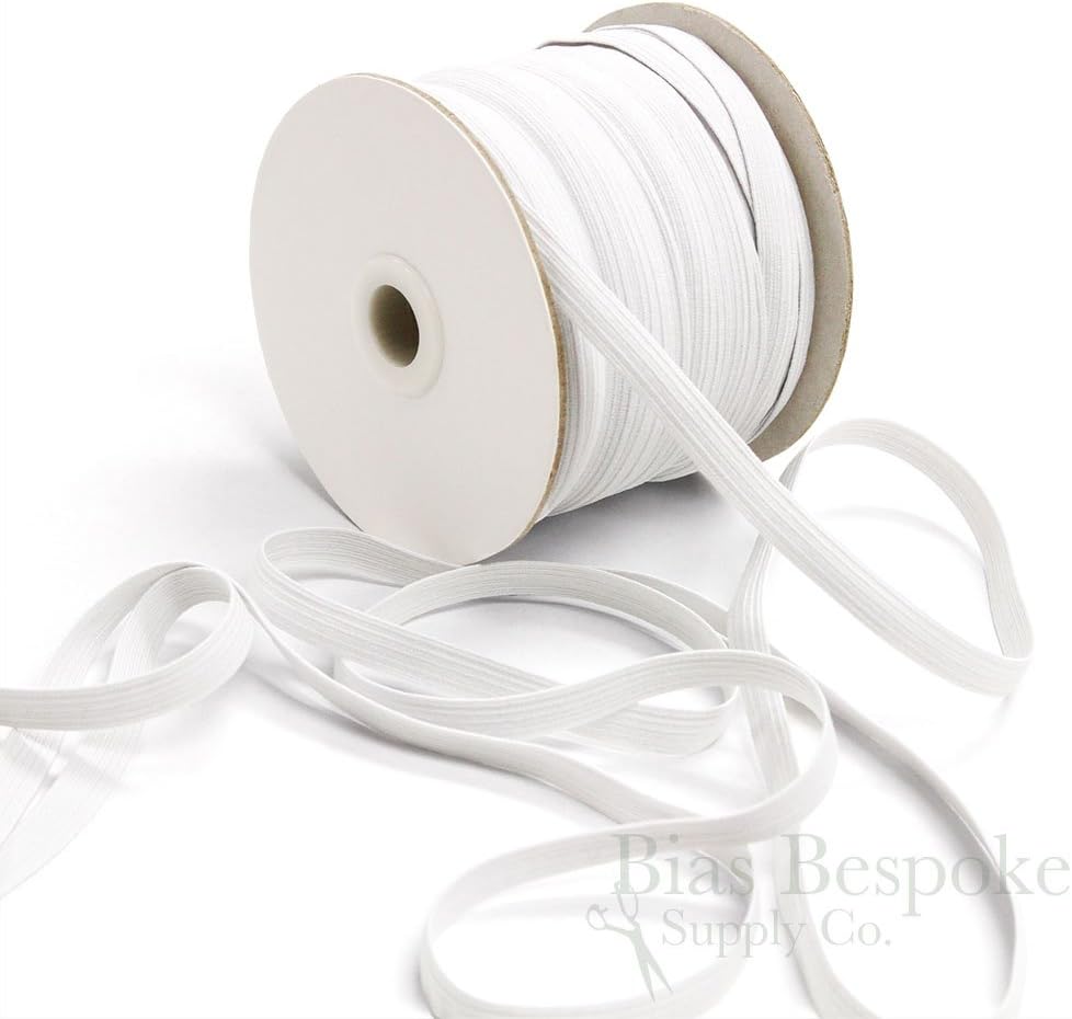 50 Yard Roll of 5mm Braided White Elastic