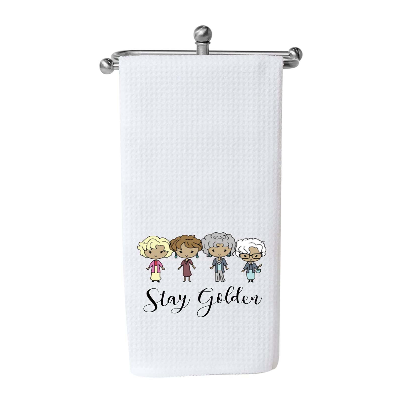 WCGXKO TV Show Inspired Stay Golden Kitchen Home Decor Hostess Gift Flour Sack Towel Dish Towel Hand Towel (Stay Golden Towel)