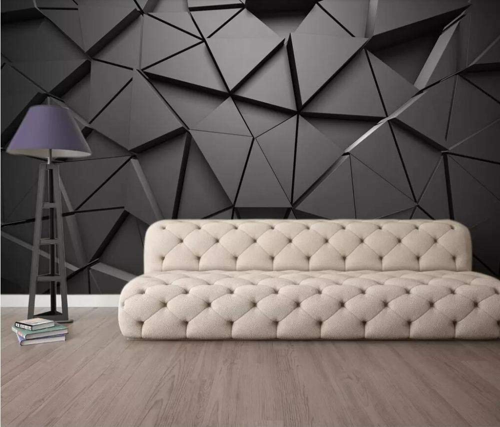Papier peint personnalisé mural 3D géométrique abstrait gris triangle
