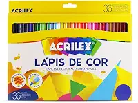 Lápis de Cor, Sextavado, 36 Cores, Acrilex