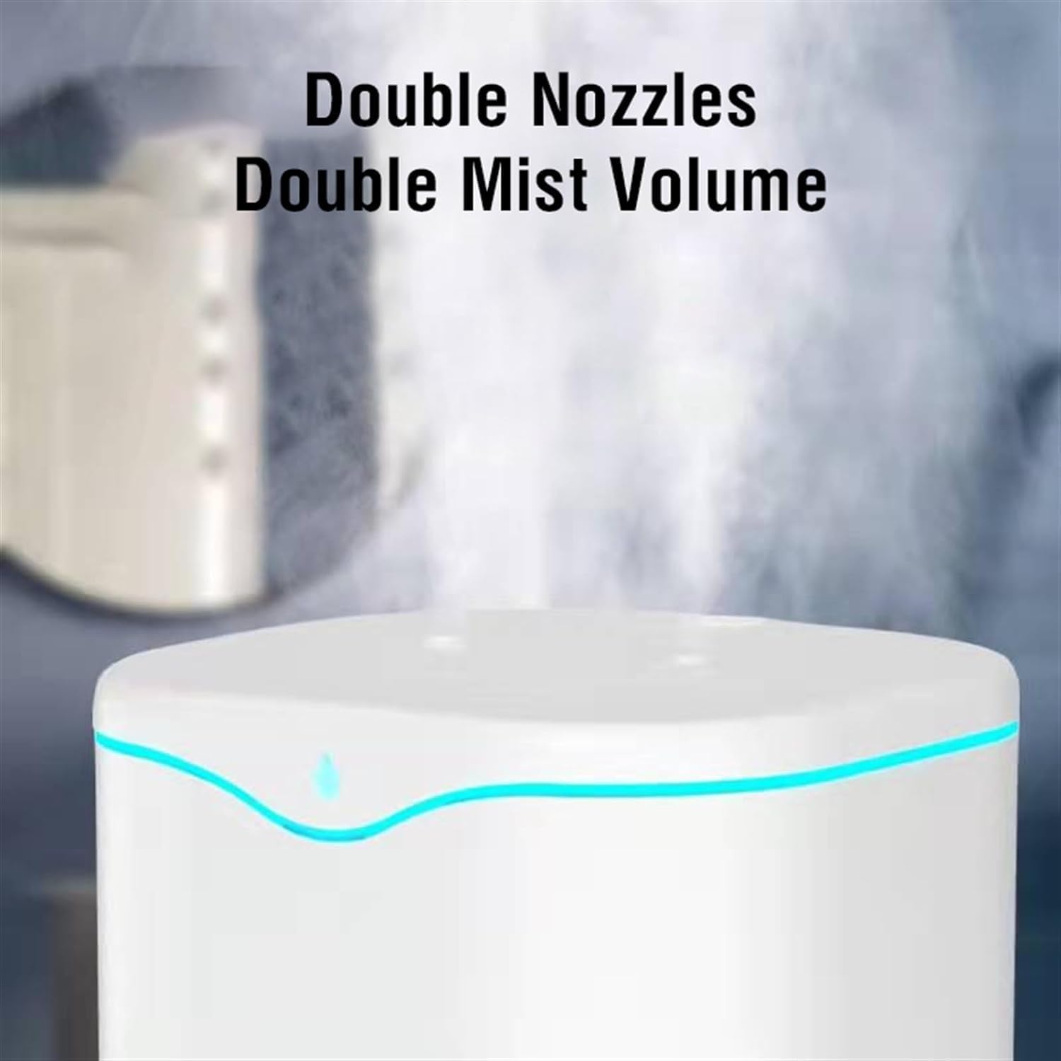 per Uso Domestico Umidificatori Doppio Spray Umidificatore Diffusore di Olio Essenziale Diffusore d'Aria ad Ultrasuoni Diffusore di Aroma Elettrico Umidificatore Aria 2200ml(B)