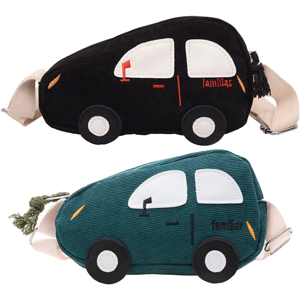 Casiler Girls Style2 Cartoon Crossbody Bag 2 Pcs Cartoon Car Shape Mini Shoulder Bag For Preschool Boys Outdoor Coin Purse Handbags