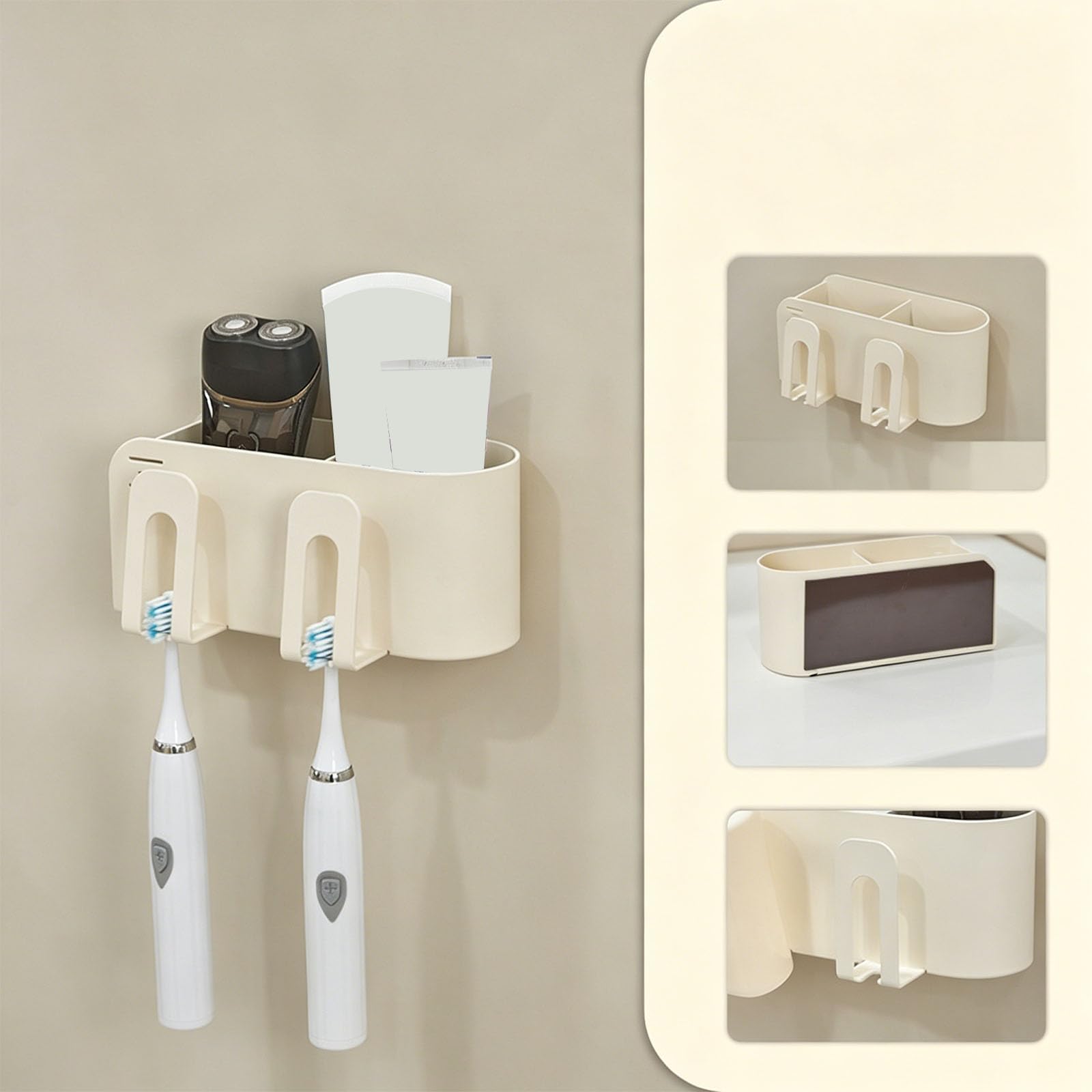 Soporte magnético de Aluminio para cepillos de Dientes de Espacio único Instalación rápida Accesorio de baño Moderno para inquilinos y propietarios Organizador de Ducha a Prueba de Herrumbre