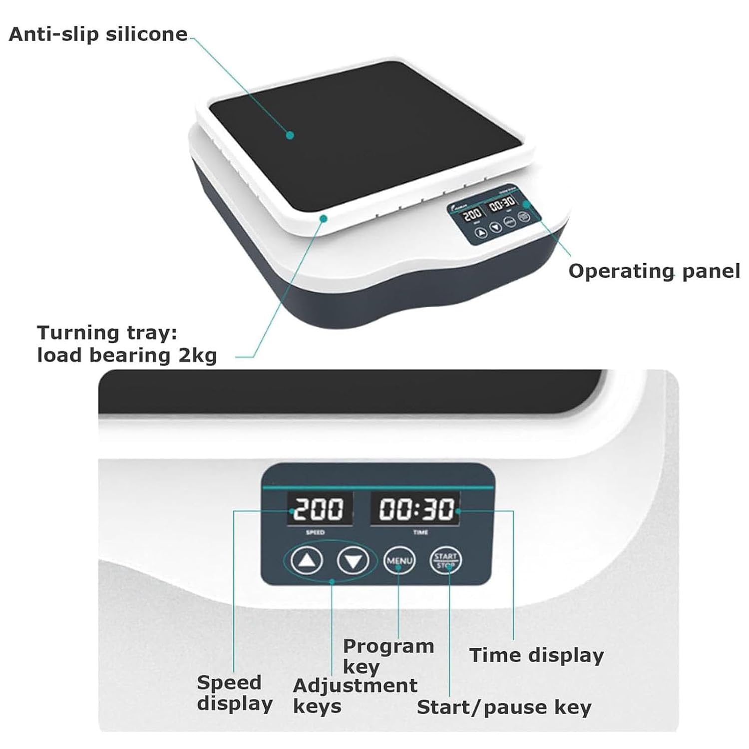 Digitaler Orbital-Schüttler OS-20Pro mit Timer (1min-23h59min) & Einstellbarer Drehzahl (40-200 U/min): Kompakter Labor-Schüttler für Biochemie, Mikrobiologie, Zellkultur und Inkubator-Einsatz,OS-20