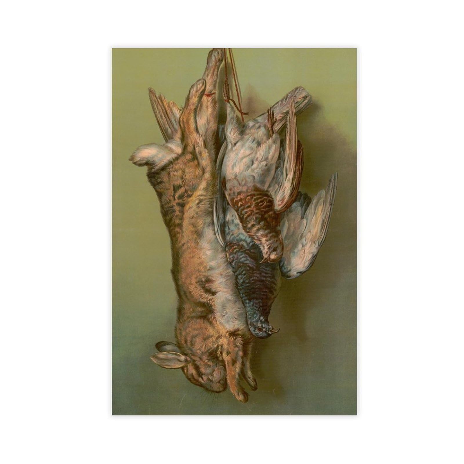JFECTH Rabbit & Pigeon Canvas Poster for Living Room Decor Gift