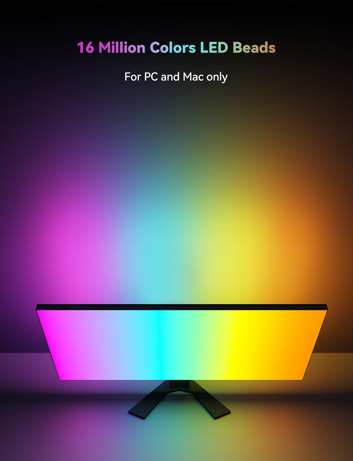 Retroilluminazione LED monitor per PC e Mac, striscia luminosa a LED per sincronizzazione con schermo colore/musica, barra luminosa del computer dietro lo schermo, LED per giochi da tavolo