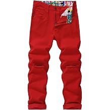 MZNBURAM Mens Knee Ripped Slim-Fit Skinny Stretch Cotton Taper Fit Jeans Pants