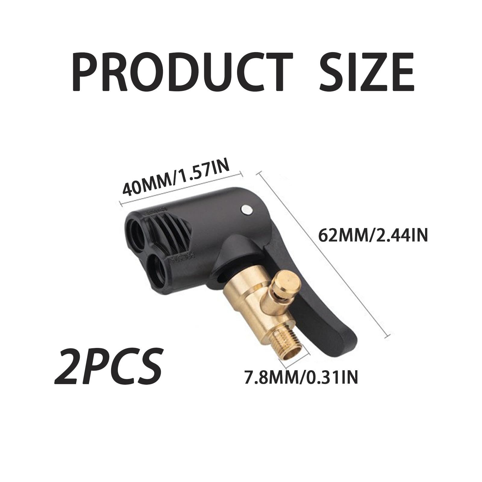 Mosiężne wtyczki dźwigniowe do wentylu samochodowego, adapter do wentylu samochodowego, adapter do wentylu francuskiego, adapter do wentylu francuskiego, do samochodu, motocykla, ciężarówki, 2 sztuki