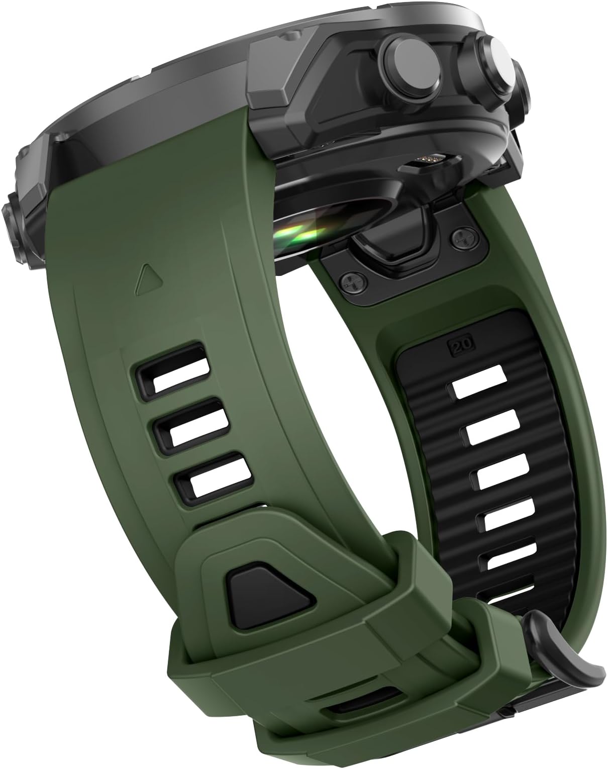 OVERSTEP Compatible with Garmin Fenix 6S/Fenix 5S/Fenix 7S Watch Band, 20mm Soft Silicone Watch Band Replacement for Fenix 8 AMOLED 43mm/Fenix 6S Pro/Fenix 7S Pro/Fenix 5S Plus Smartwatch Bands.