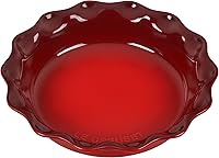 Vista 1 de Le Creuset - Molde para tartas Heritage de cerámica, 9 pulgadas, rojo cereza